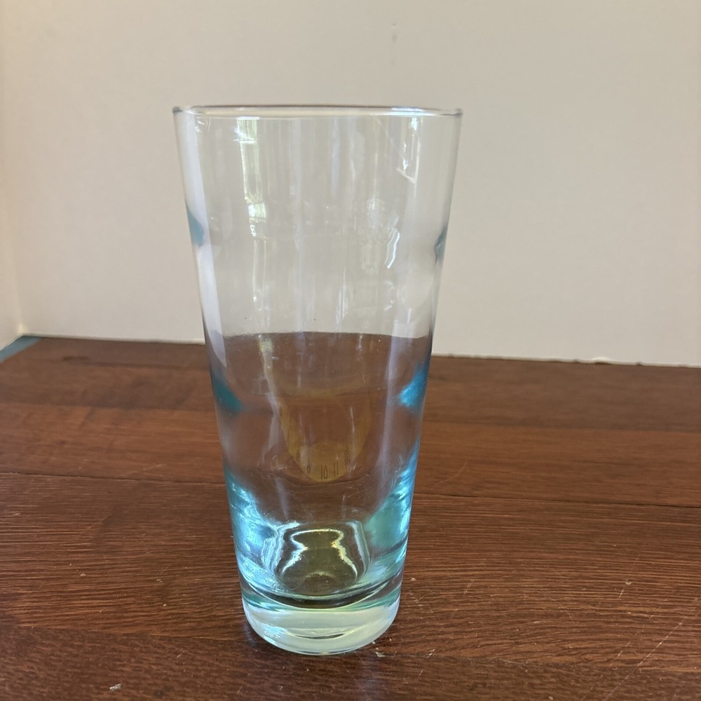 Vintage Libbey Ripple Aqua Saturn Optic Glassware Cooler Tumbler 6 5/8"